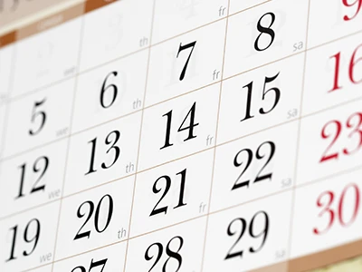 Calendar up close